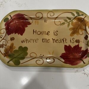 Leaf Design Decorative Fall Platter by Alco 12”x7”